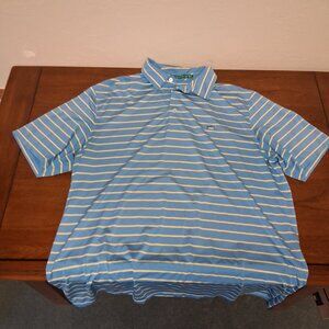 Blue and Yellow Southern Tide Golf Shirt, XL